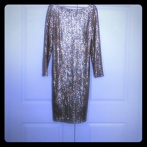 (Sold) Ralph Lauren Evening Gold sequin dress